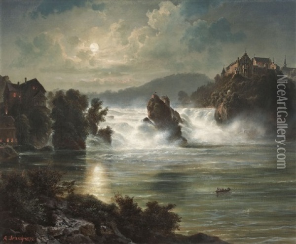 Rheinfall Von Schaffhausen Oil Painting - Arnold Albert Jenny