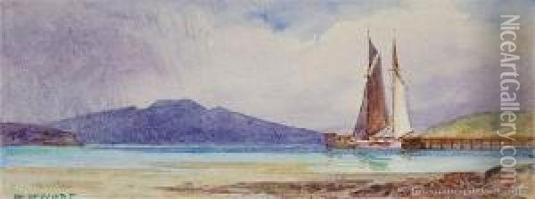 Orakei Wharf Oil Painting - Walter Wright