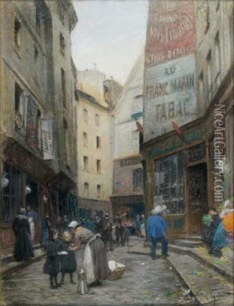La Rue Pirouette, Les Halles A Paris Oil Painting - Victor-Gabriel Gilbert