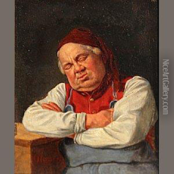 A Sleeping Man Oil Painting - Carl Heuser