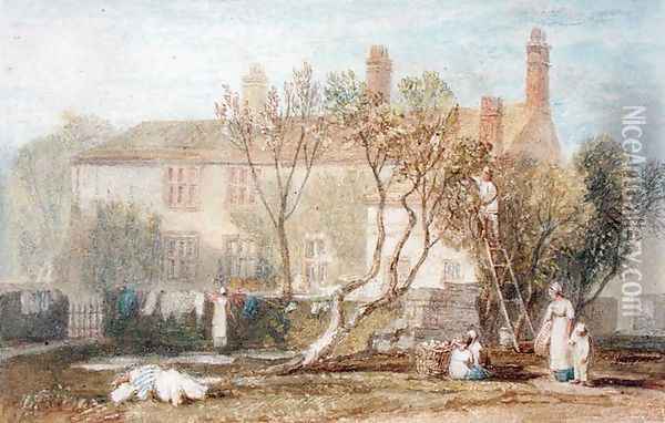 Steeton Manor House, near Farnley, c.1815-18 Oil Painting - Joseph Mallord William Turner