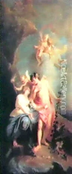 Bacchus Et Ariane  Zephyr Et Flore     Venus Et Adonis  Diane Et Endymion Oil Painting - Jean-Baptiste van Loo