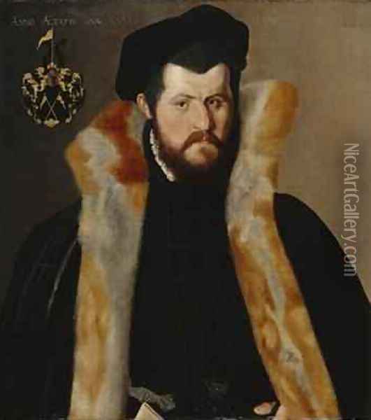 Portrait of a 36 year-old Man 1563 Oil Painting - Hans Muelich or Mielich