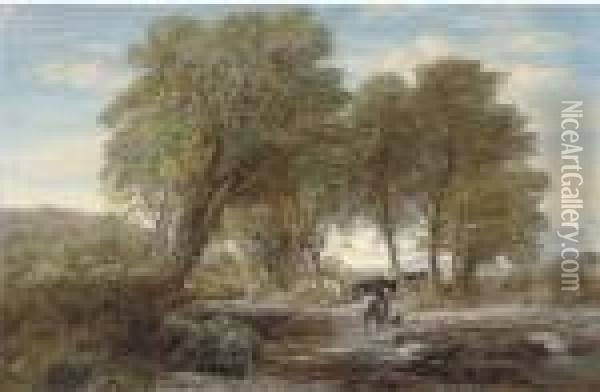 The River Crossing Oil Painting - Charles Thomas Burt