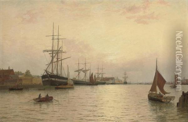 Timber Ships Off Yarmouth Oil Painting - George Stanfield Walters
