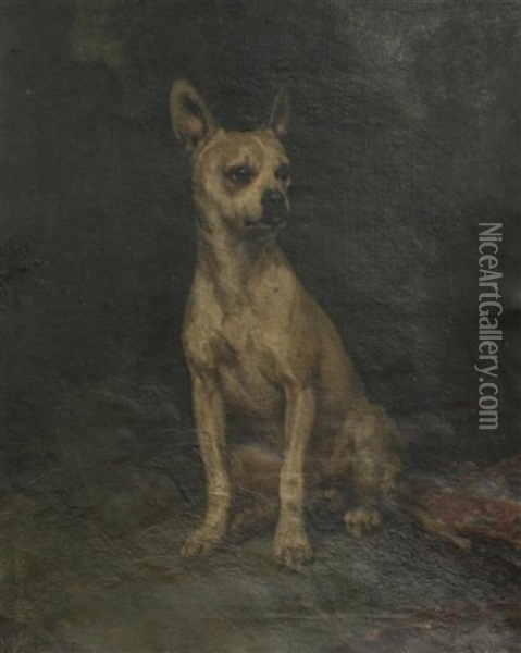 Portrait Of A Boxer Dog Oil Painting - Jules Didier