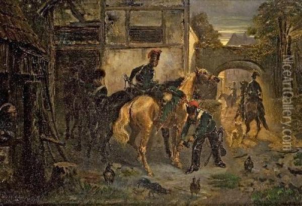 Aufbruch Der Soldaten Oil Painting - Otto Clemens Fikentscher