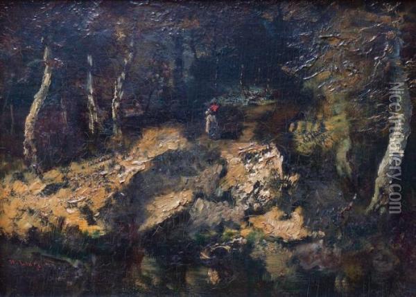 The Forest Of Fontainebleau Oil Painting - Narcisse-Virgile D Az De La Pena