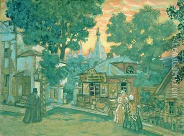 Stage design for Ostrovskys play Not one penny Oil Painting - Boris Kustodiev