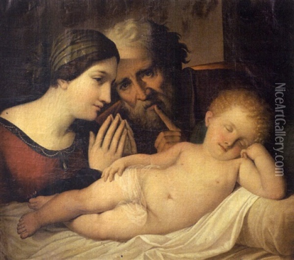 La Sainte Famille Oil Painting - Antonio Cavallucci