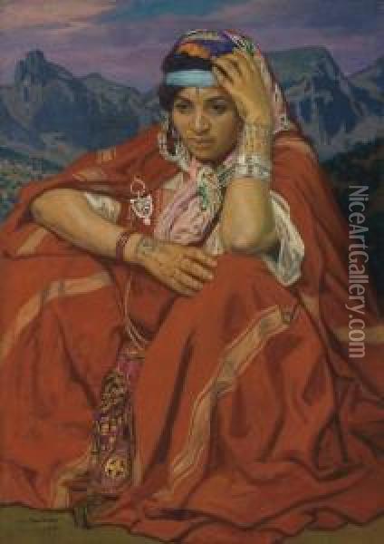 Femme Kabyle Oil Painting - Jules Migonney