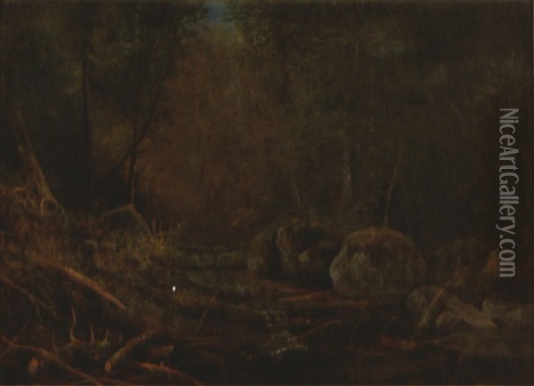 Bear Paw Creek, Andirondacks Oil Painting - William Henry Hilliard