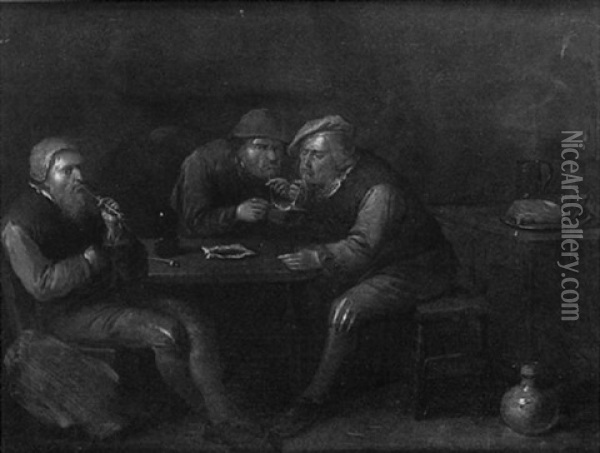 Fumeurs A L'auberge Oil Painting - Egbert van Heemskerck the Elder