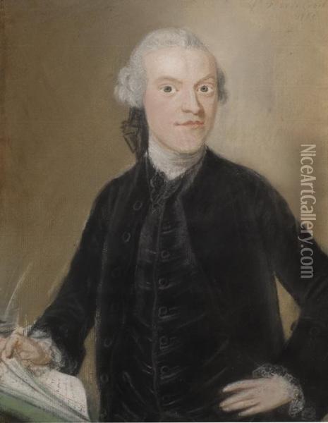 Portrait Of A Gentleman In A Black Coat Oil Painting - Pieter Frederik De La Croix