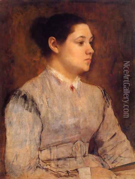 Portrait of a Young Woman Oil Painting - Edgar Degas