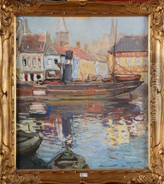 Bassin A Ostende Oil Painting - Alexandre Marcette