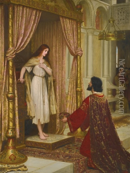 A King And A Beggar Maid Oil Painting - Edmund Blair Leighton