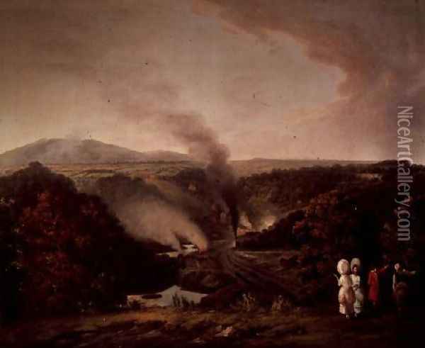 Afternoon at Coalbrookdale, 1777 Oil Painting - William Williams