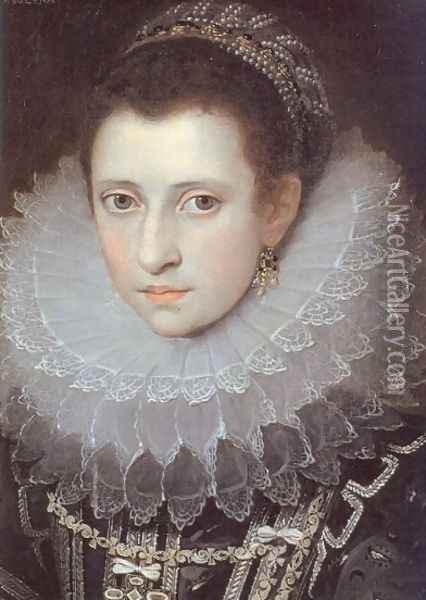 Portrait of an Italian Lady 1600-09 Oil Painting - Frans Pourbus the younger