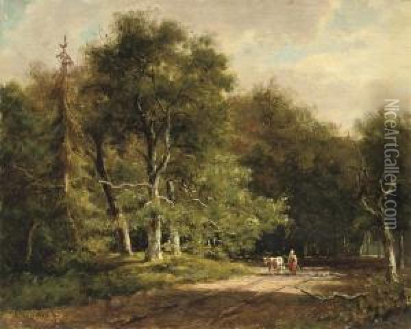 In The Forest Oil Painting - Everhardus Koster