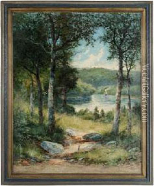 View Of The Schuylkill River Oil Painting - Christopher H. Shearer