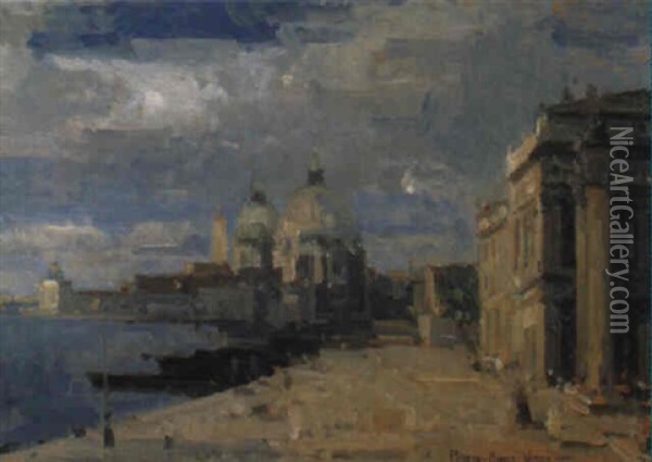 Scorcio Di Venezia Dalla Piazzetta Oil Painting - Pietro Bianco Bortoluzzi