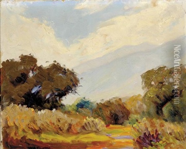 Autumn (+ Summer Landscape; Pair) Oil Painting - William McGregor Paxton
