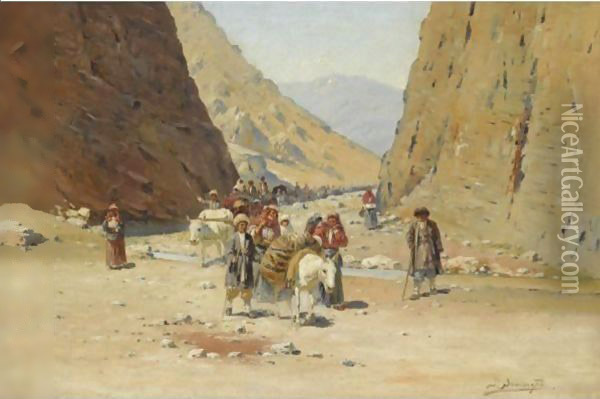 Gateway To The Caucasus Oil Painting - Richard Karlovich Zommer