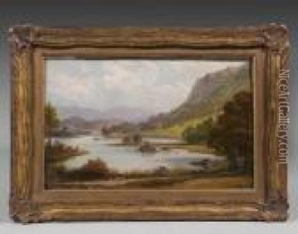 Rydal Water, Looking North Oil Painting - William Mellor
