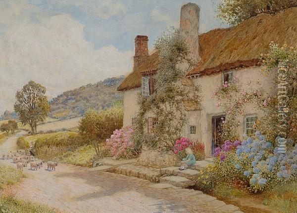 The West Porlock Road, Somerset Oil Painting - Arthur Claude Strachan