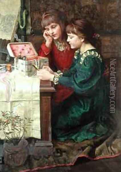The Sewing Box 2 Oil Painting - Mary L. Gow