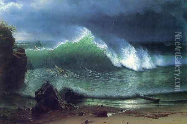 Emerald Sea Oil Painting - Albert Bierstadt