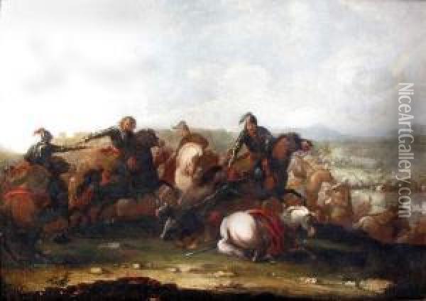 Scene De Bataille Oil Painting - Alexander Ossipovitch Orlovsky