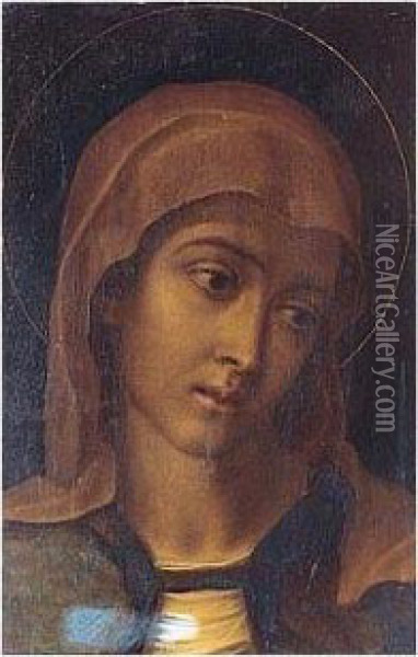 The Head Of The Virgin Oil Painting - Girolamo Muziano
