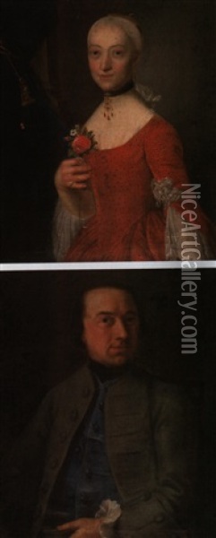 Portrat Einer Frau (+ Herrenbildnis; Gemaldepaar) Oil Painting - Sigmund Barth