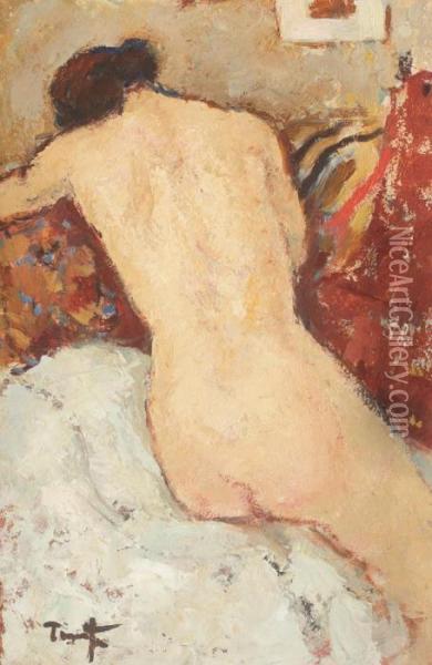 Nud In Iatac Oil Painting - Nicolae Tonitza