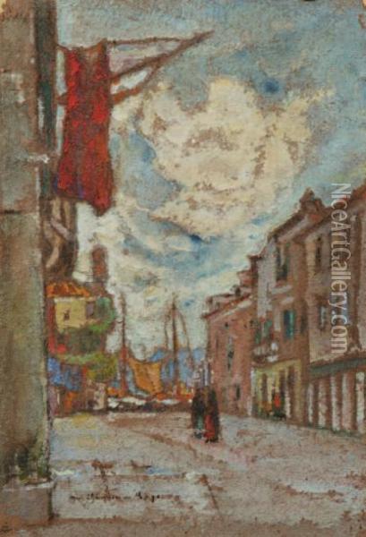 La Rue Animee A Venise Oil Painting - Roger Guillaume