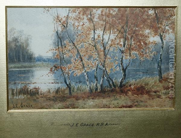 Autumn River Oil Painting - James Edward Grace