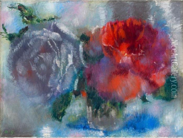 Roses Oil Painting - Augusto Giacometti