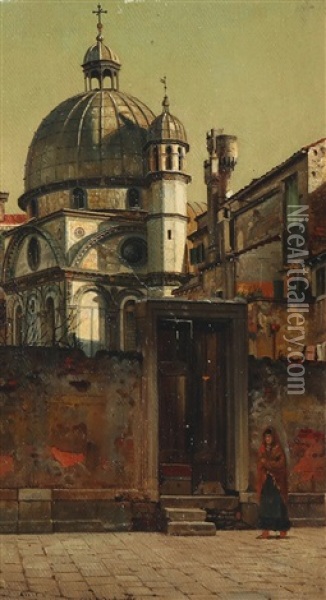 Maria Miracole In Venice Oil Painting - Josef Theodor Hansen
