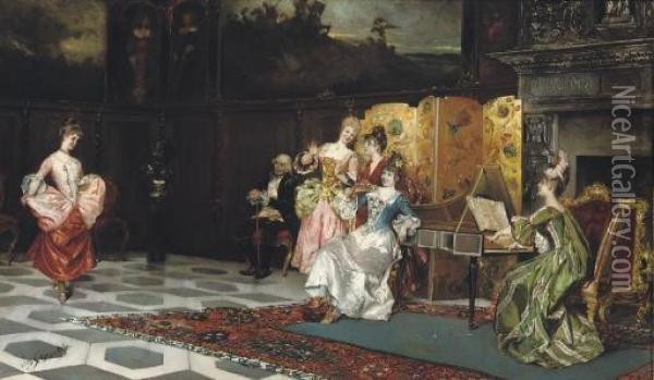 A Merry Dance Oil Painting - Leopold Schmutzler