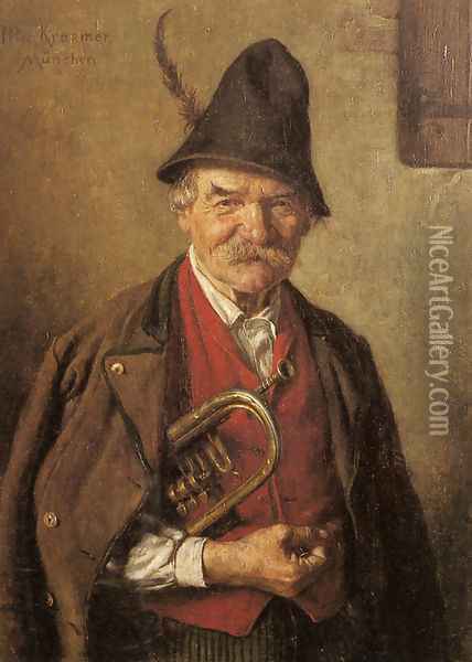 Tyrolean Musicians (Pic 2) Oil Painting - Peter Kraemer