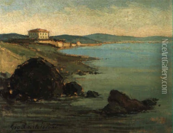 Riviera Livornese (marina Di Antignano) Oil Painting - Giovanni Bartolena
