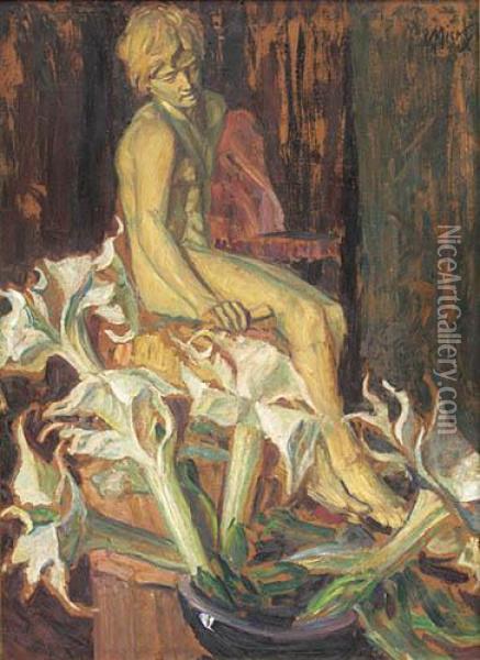 Akt, Okolo 1905-1910 Oil Painting - Ludwik Misky