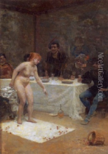 Das Spiel Mit Den Kirschen Oil Painting - Jules Arsene Garnier