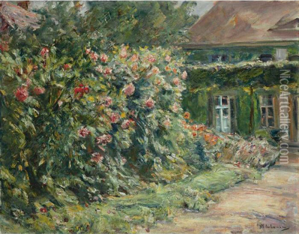Mein Haus In Wannsee, Mit Garten Oil Painting - Max Liebermann