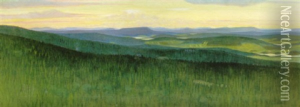 Norrlandsk Landskapsvy Oil Painting - Otto Hesselbom