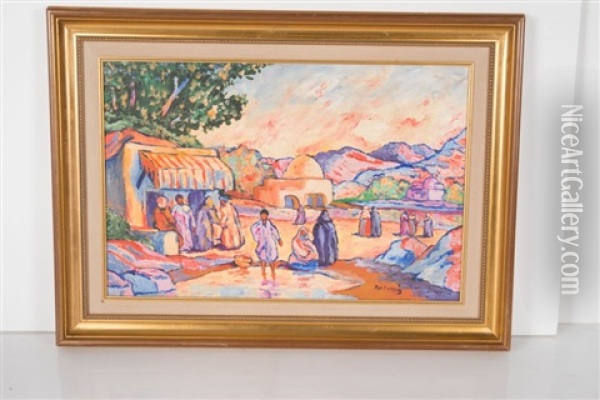 Scene De Marche A Tanger Oil Painting - Patten Wilson