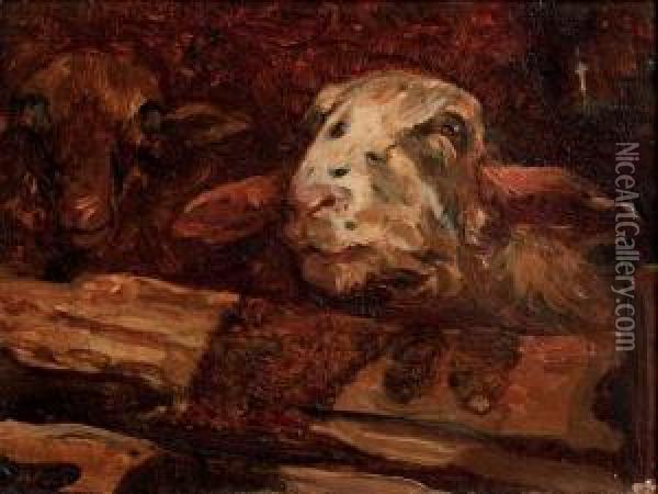In The Sheep Pen Oil Painting - Willem Van Der Nat