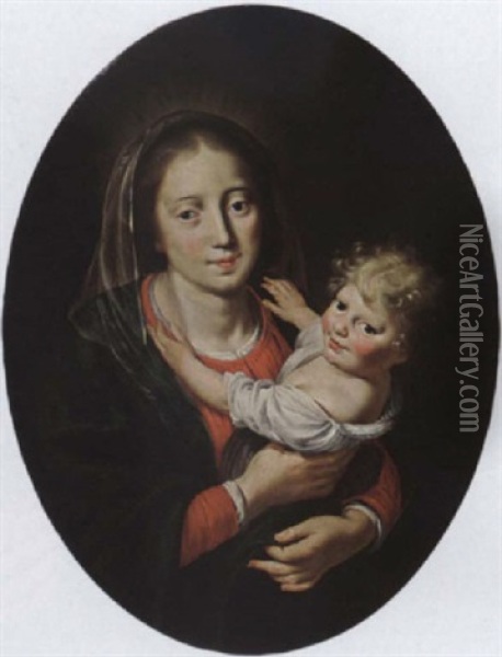 The Madonna And Child Oil Painting - Paulus Moreelse